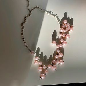 Pink Necklace Faux Pearls